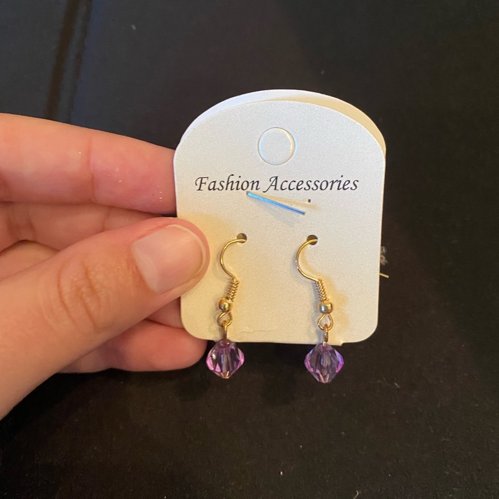Purple beaded earrings